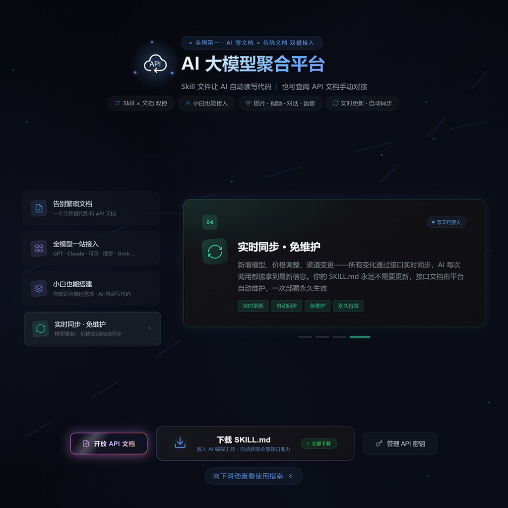菁选灵创API中台及多模型聚合控制架构